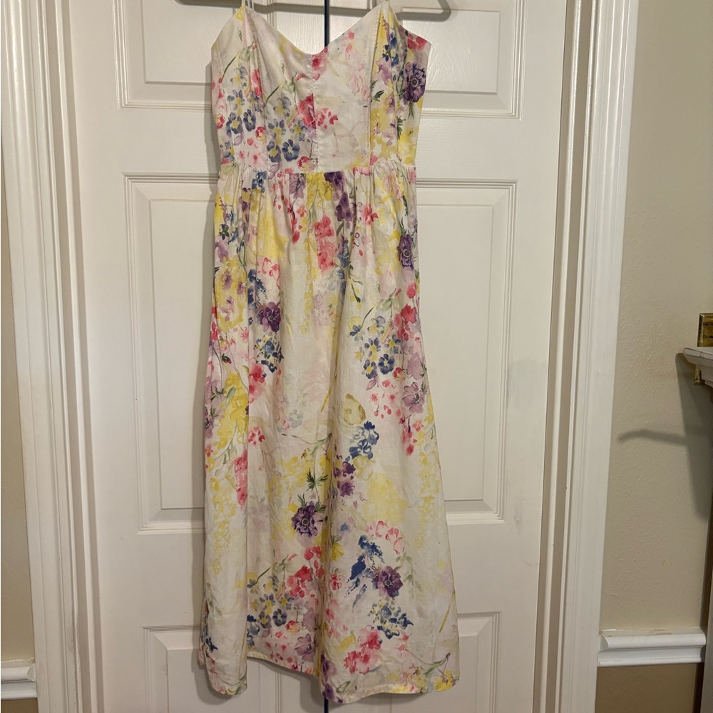 H&M Floral Dress - linen blend